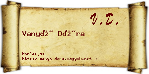 Vanyó Dóra névjegykártya